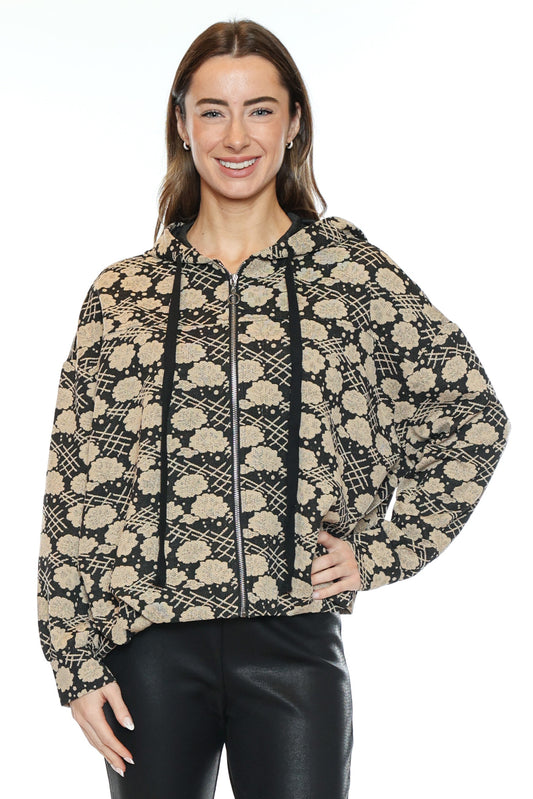 Printed Zip Hoodie Jacket