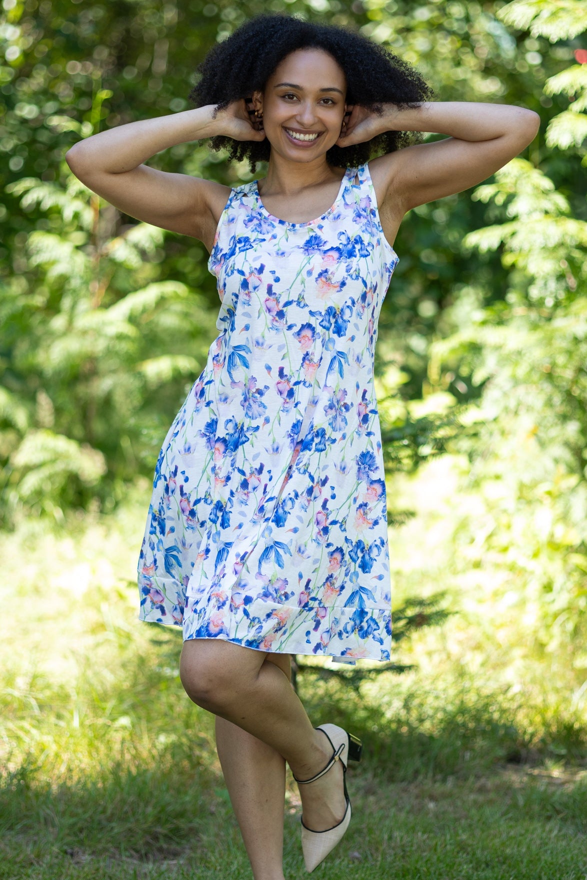 Floral Sleeveless Ruffle Hem Dress