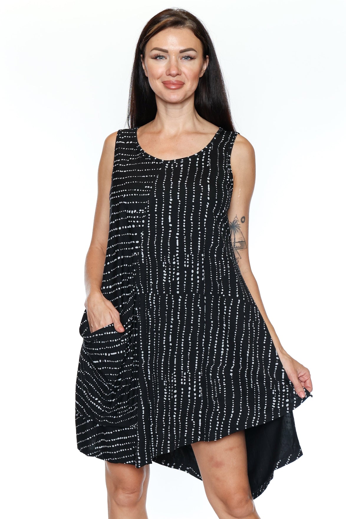 Sleeveless Abstract Handkerchief Dress