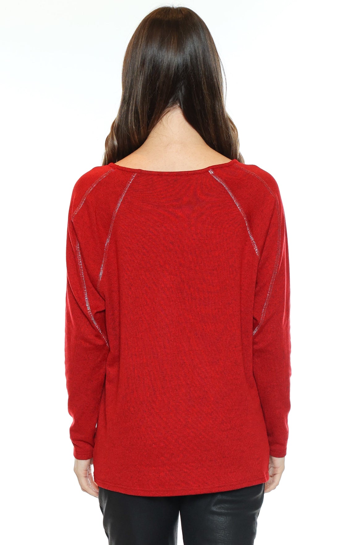 Elegant Sparkle Detail Long Sleeve Top