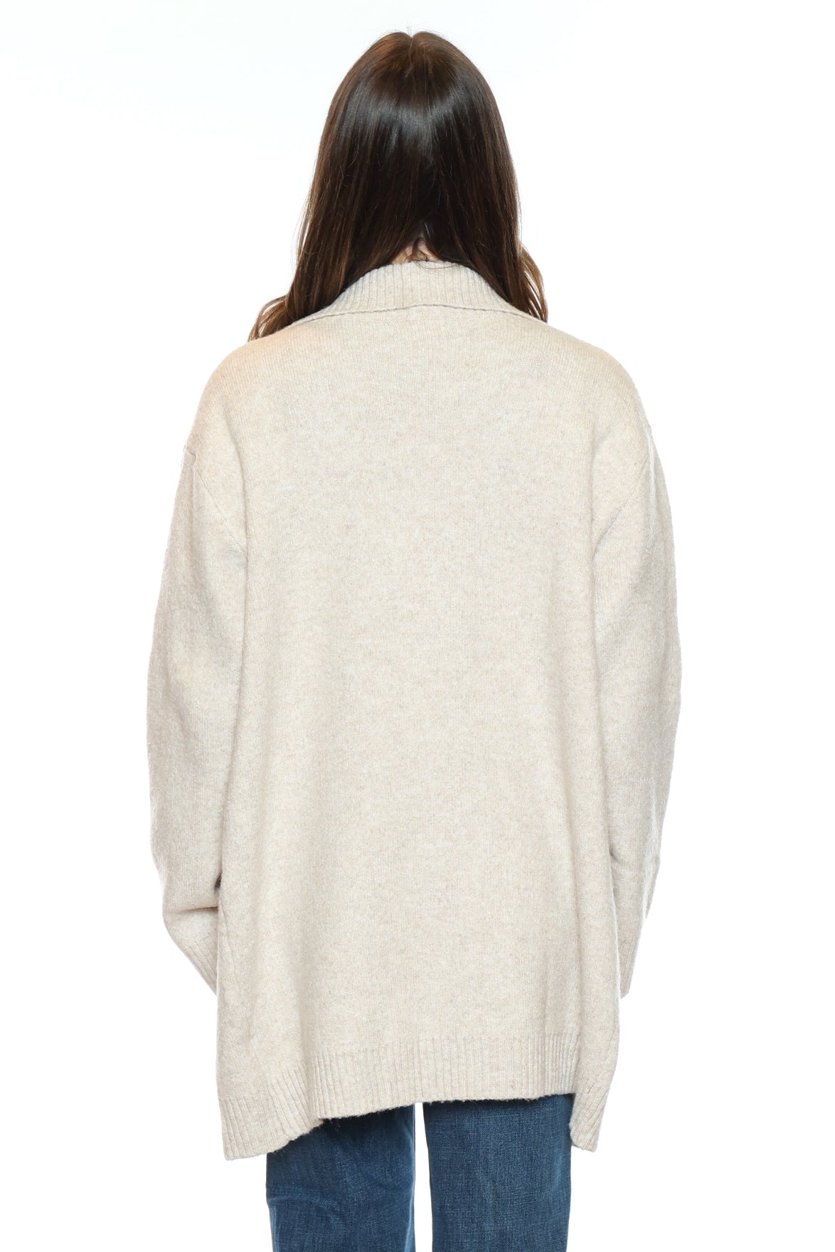 Double-Breasted Knit Cardigan Coat