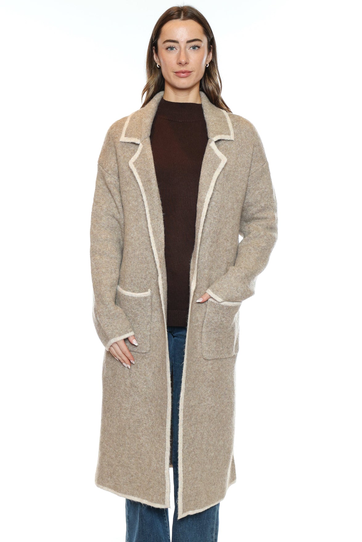 Longline Open Front Knit Coatigan