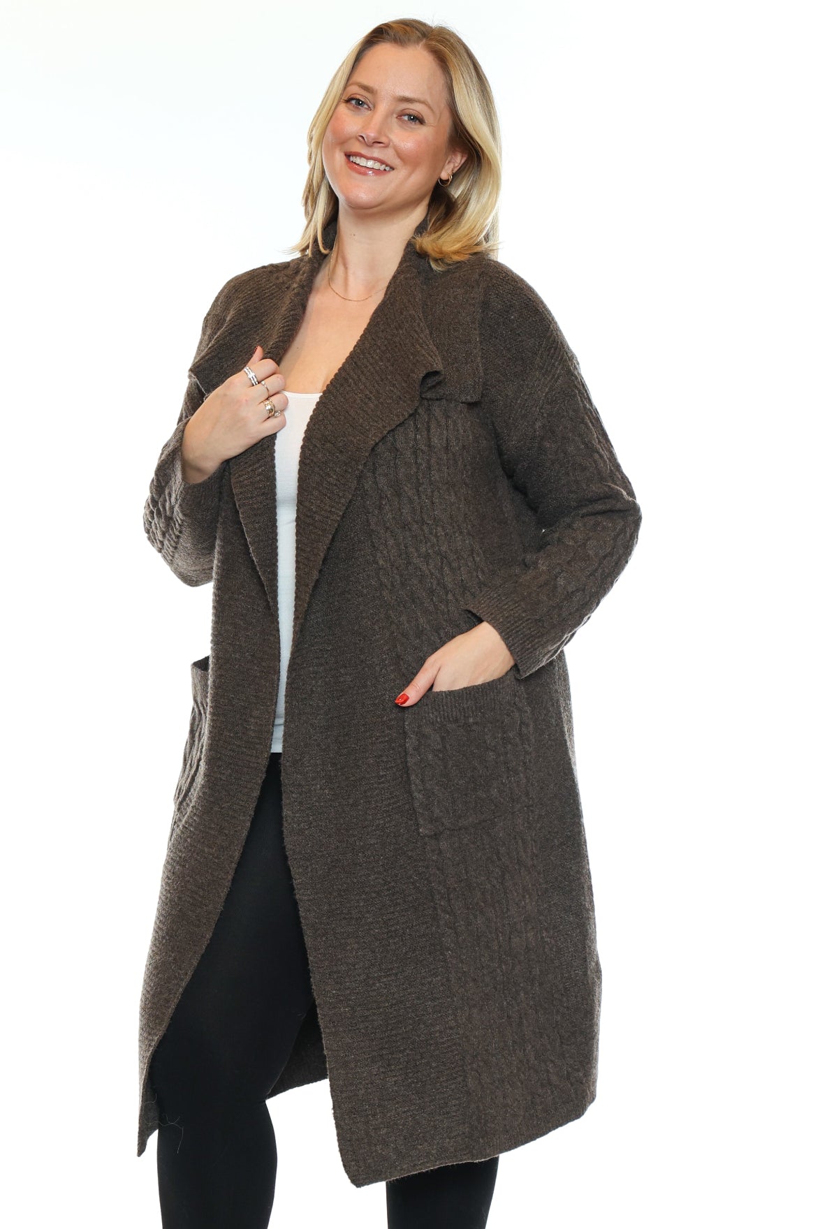 Textured Longline Knit Cardigan