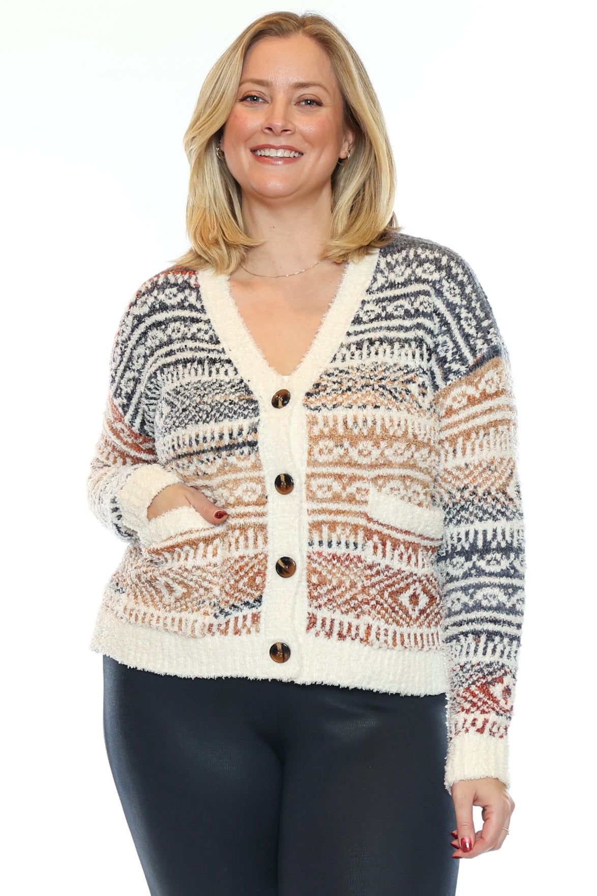 Cozy Fair Isle Button Cardigan