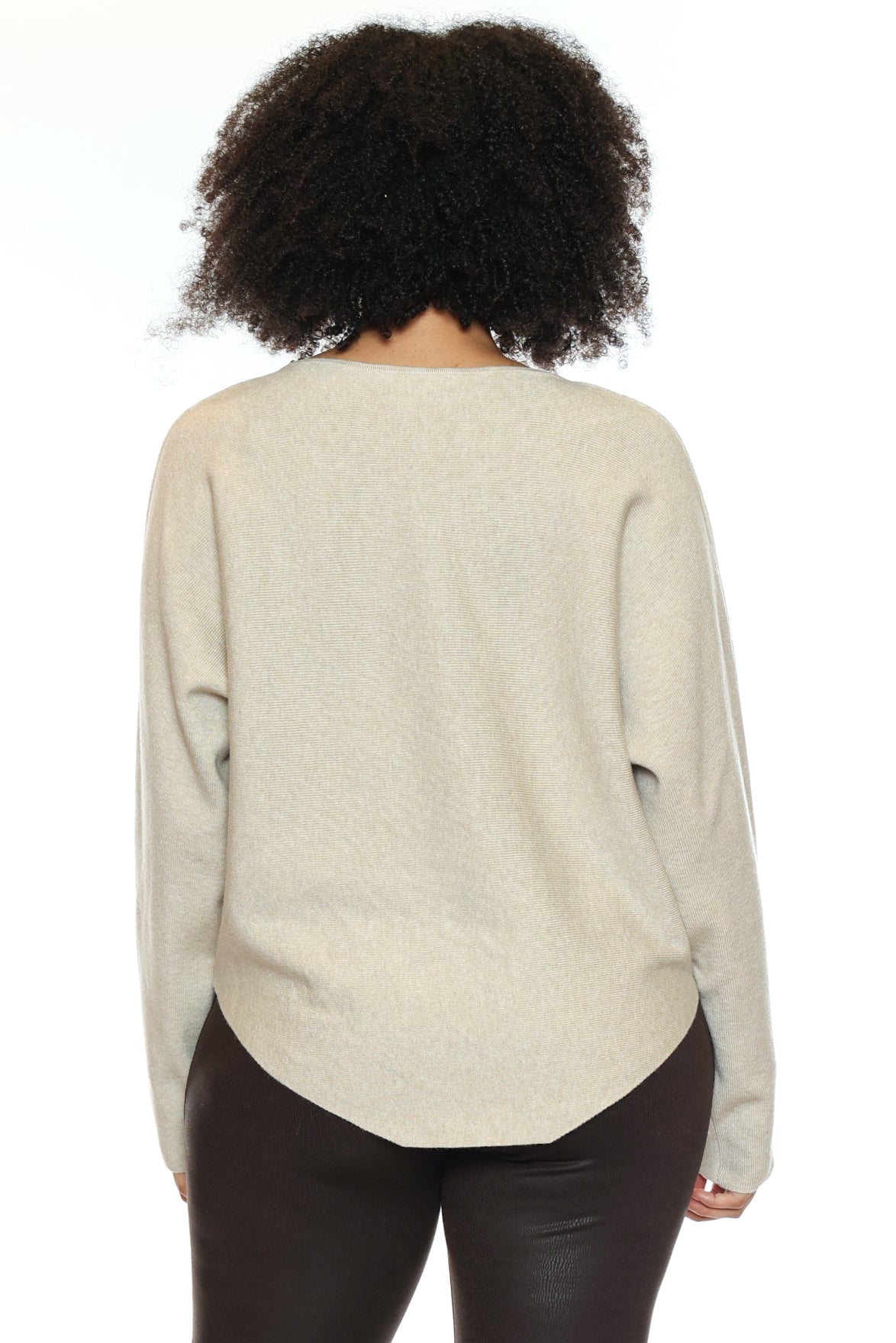 Soft Knit Curved Hem Sweater
