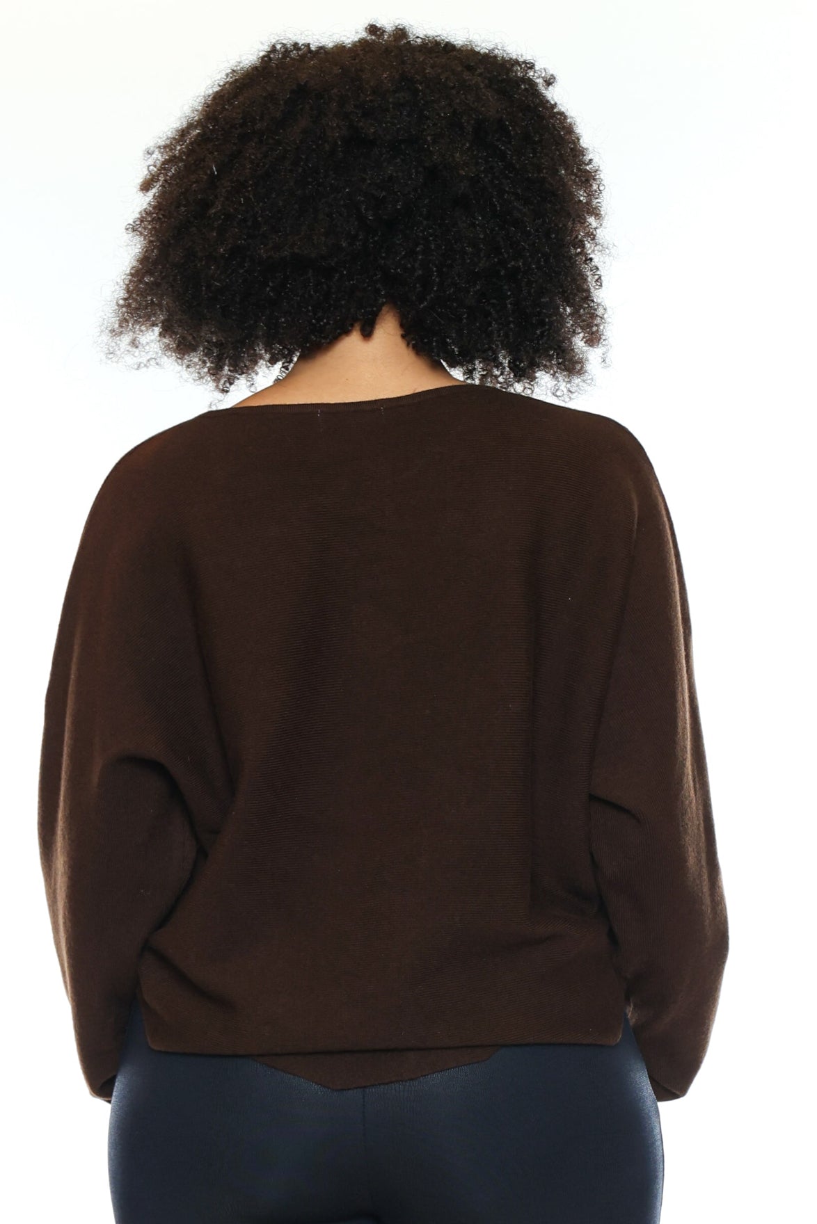 Soft Knit Curved Hem Sweater