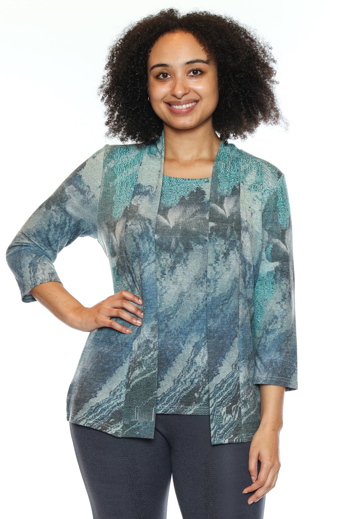 Printed 2-Piece Layered Top