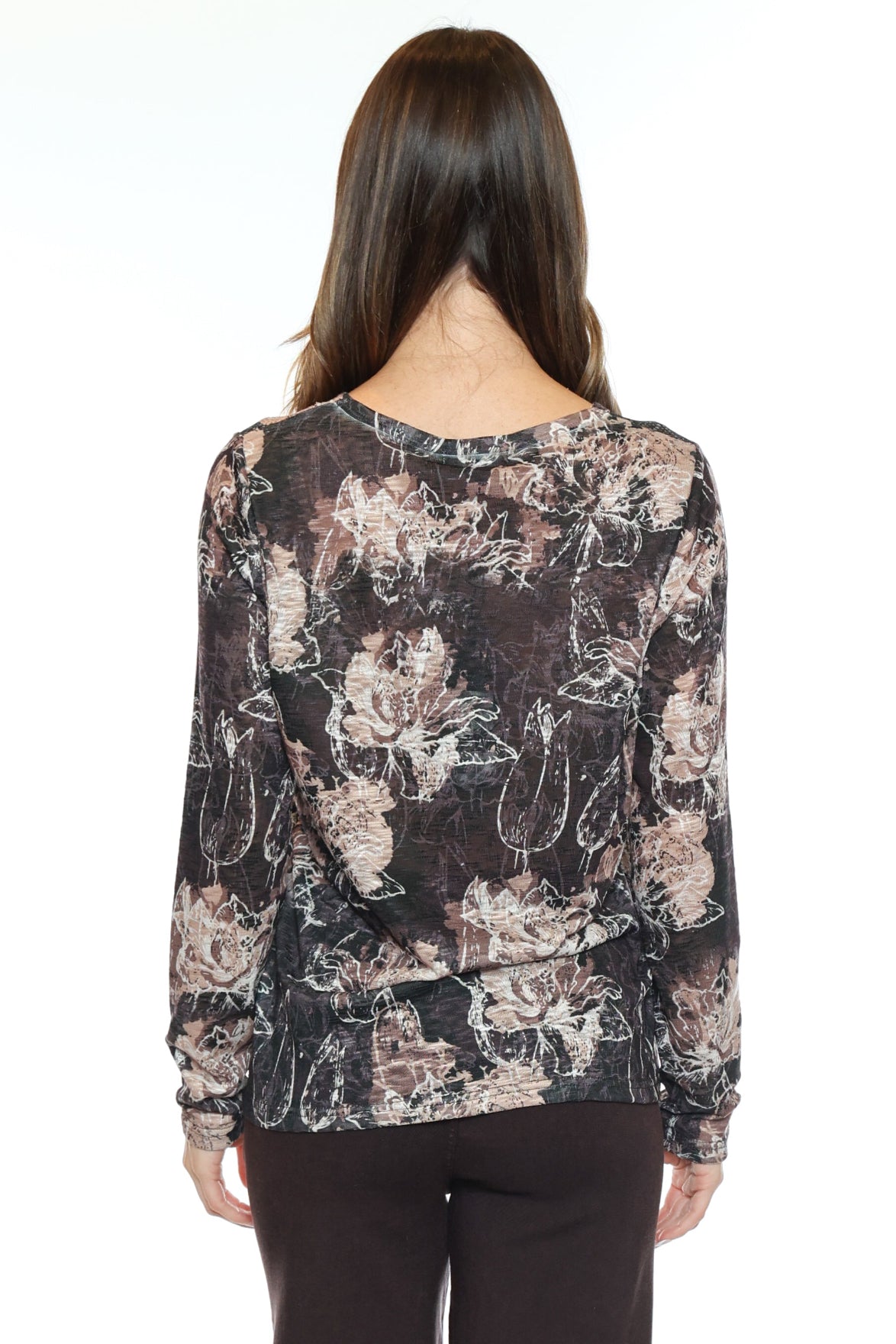 Abstract Print Long Sleeve Top