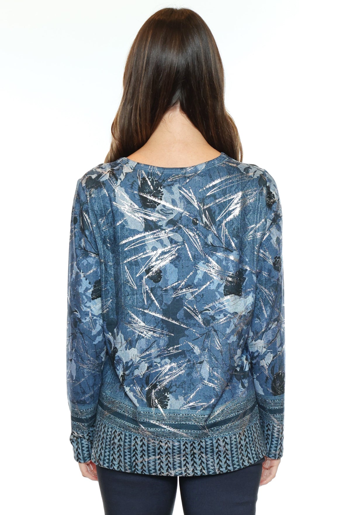 Artistic Print Long Sleeve Top
