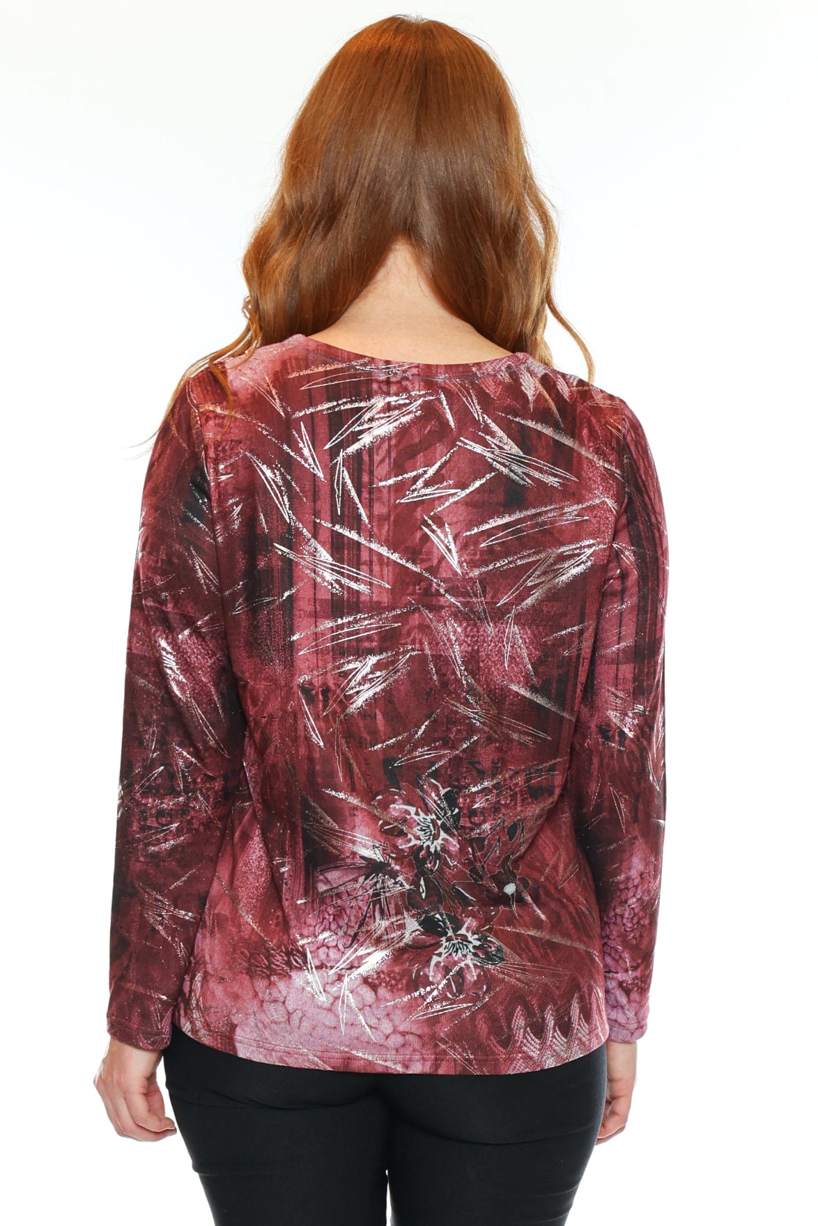 Artistic Print Long Sleeve Top