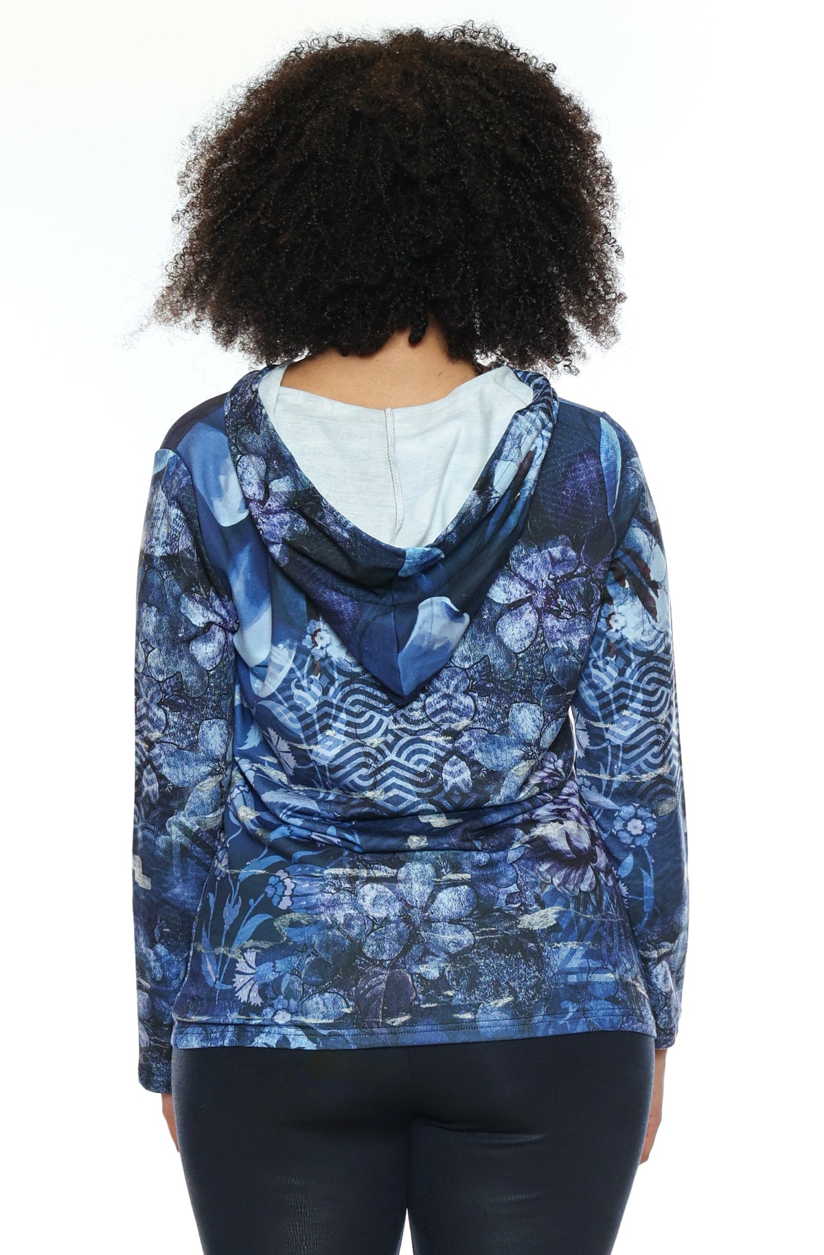 Floral Print Zip-Up Hoodie