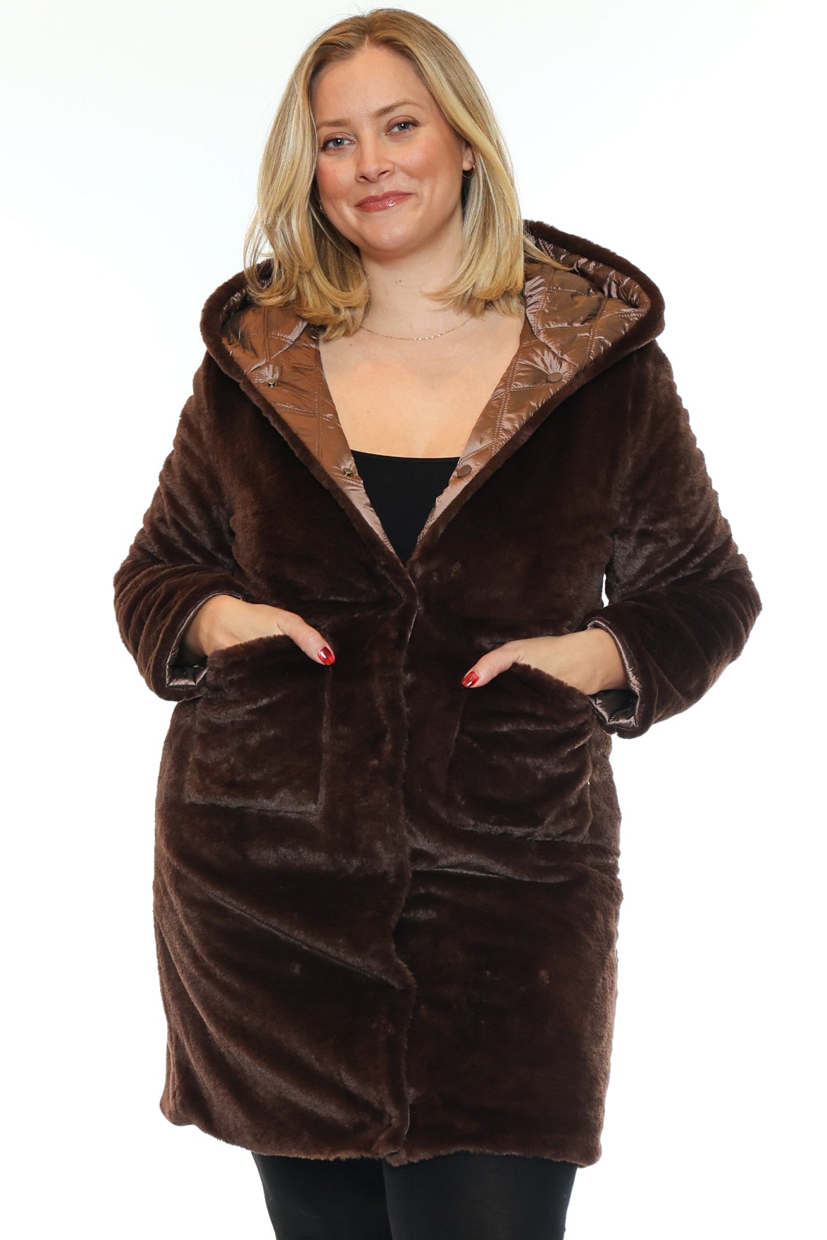 Reversible Faux Fur & Quilted Coat