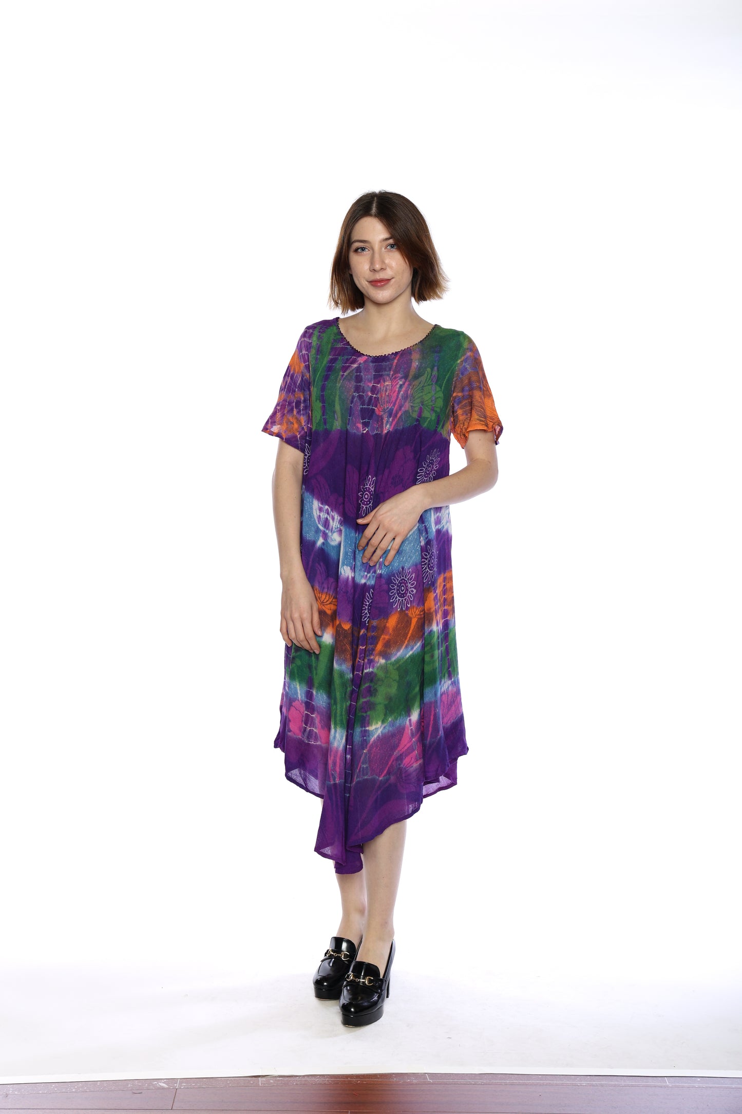 Rayon Umbrella Dress with Sleeves